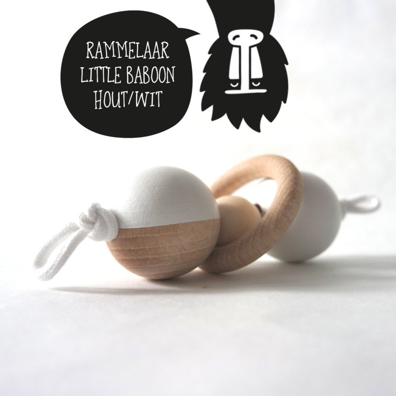 Rammelaar Little Baboon hout/wit